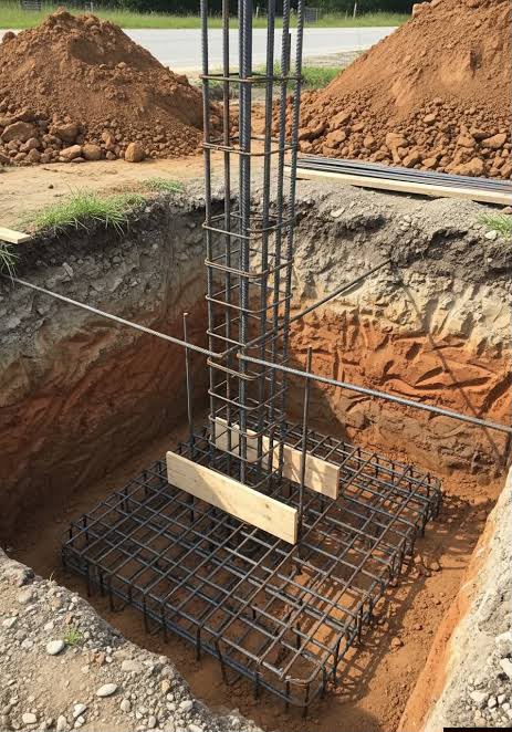 Reinforced concrete column base and footing installation for high-rise building - ABPY Group Pty Ltd