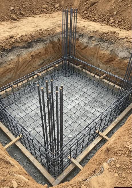Structural column footing with starter bars - quality control inspection prior to concrete pour - ABPY Group Pty Ltd